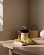 PUFF No.02 Efsun ylang ylang kokulu doğal soya mumu amber cam kavanoz