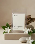 PUFF No.21 Pervane yasemin kokulu soya wax melts, yasemin çiçekleri ve doğal dekor üzerinde ürün görseli
