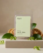 PUFF No.10 Duru bergamot kokulu soya wax melts, bergamot dilimleri ve doğal dekor ile ürün görseli