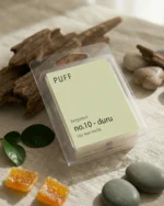 PUFF No.10 Duru bergamot kokulu soya wax melts, bergamot dilimleri ve doğal dekor ile ürün görseli