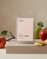 PUFF No.13 Masal elma kokulu soya wax melts, taze elmalar ve doğal dekor ile ürün görseli